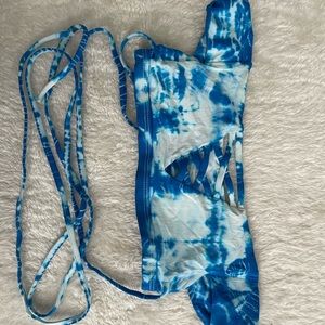 Frankies Bikinis off the shoulder tie dye bikini top